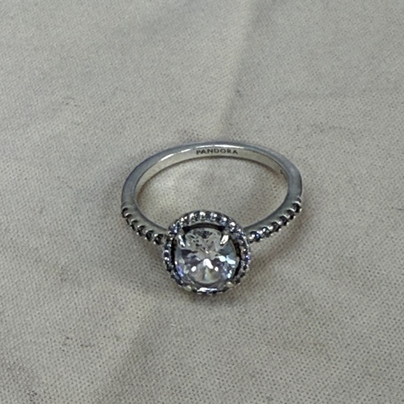 Pandora Silver and White Sparkling Ring - Picture 2 of 3